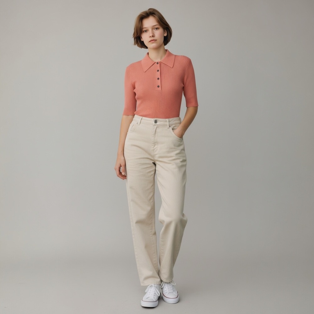 Scotch & Soda Dusty Pink Slim-Fit‎ Short Sleeve Knit Polo Top Size XS Retro 70s